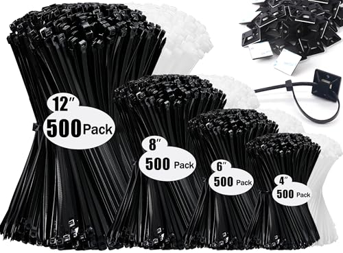 Zip Ties Cable Mounts 4-12 Inch Pack