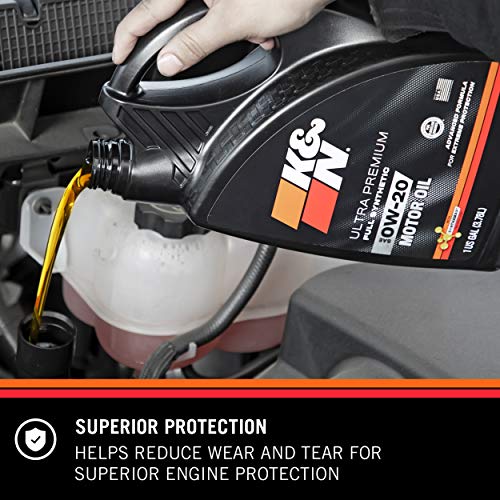 K&N Motor Oil Bundle 0W20 Full Synthetic Engine Oil Ultra Premium