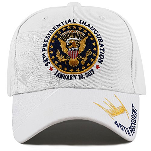 The Hat Depot Exclusive 58th Presidential Inauguration Signature 45th president cap (White)