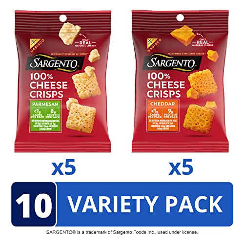 SARGENTO® 100 Cheese Crisps Variety Pack, Parmesan and Cheddar, 10