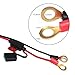 SAE to Ring Terminal Harness Cable 2FT - SAE Plug to Battery Connector Solar Panel Cord Extension Adapter 12V 24V 2 Pin Quick Connect and Disconnect 16AWG Wire 10A Fuse