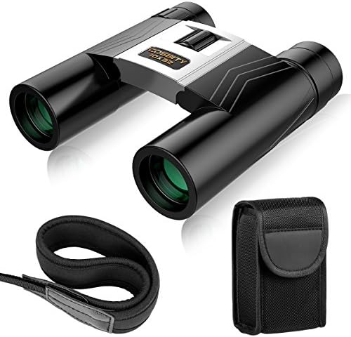 Binoculars for Adults, 10x32 Folding High Powered Compact HD Professional Waterproof Binoculars with Weak Light Night Vision for Bird Watching/Hunting/ Sightseeing/Outdoor/Travel/Stargazing/Sports