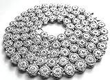 Hip Hop Silver CZ Simulated Diamond Cluster Iced Necklace 36