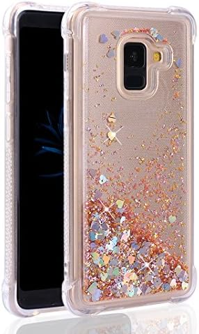 Case Galaxy A8 Plus 2018 Girls, Moon mood Bling Crystal Clear Soft Gel TPU Silicone Bumper Flowing Liquid Floating Mobile Phone Case Thin Protective Shell Covers Cases for Samsung Galaxy A8 Plus 2018