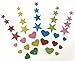 Foam Glitter Stickers Self Adhesive, Heart and Stars Shapes for Christmas, Kid's Arts Craft Supplies Greeting Cards Home Decoration (350 Pieces)