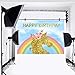 Fanghui Backdrops Photography Photo Studio Background Photographic Happy Birthday Material Vinyl 7x5ft Unicorn