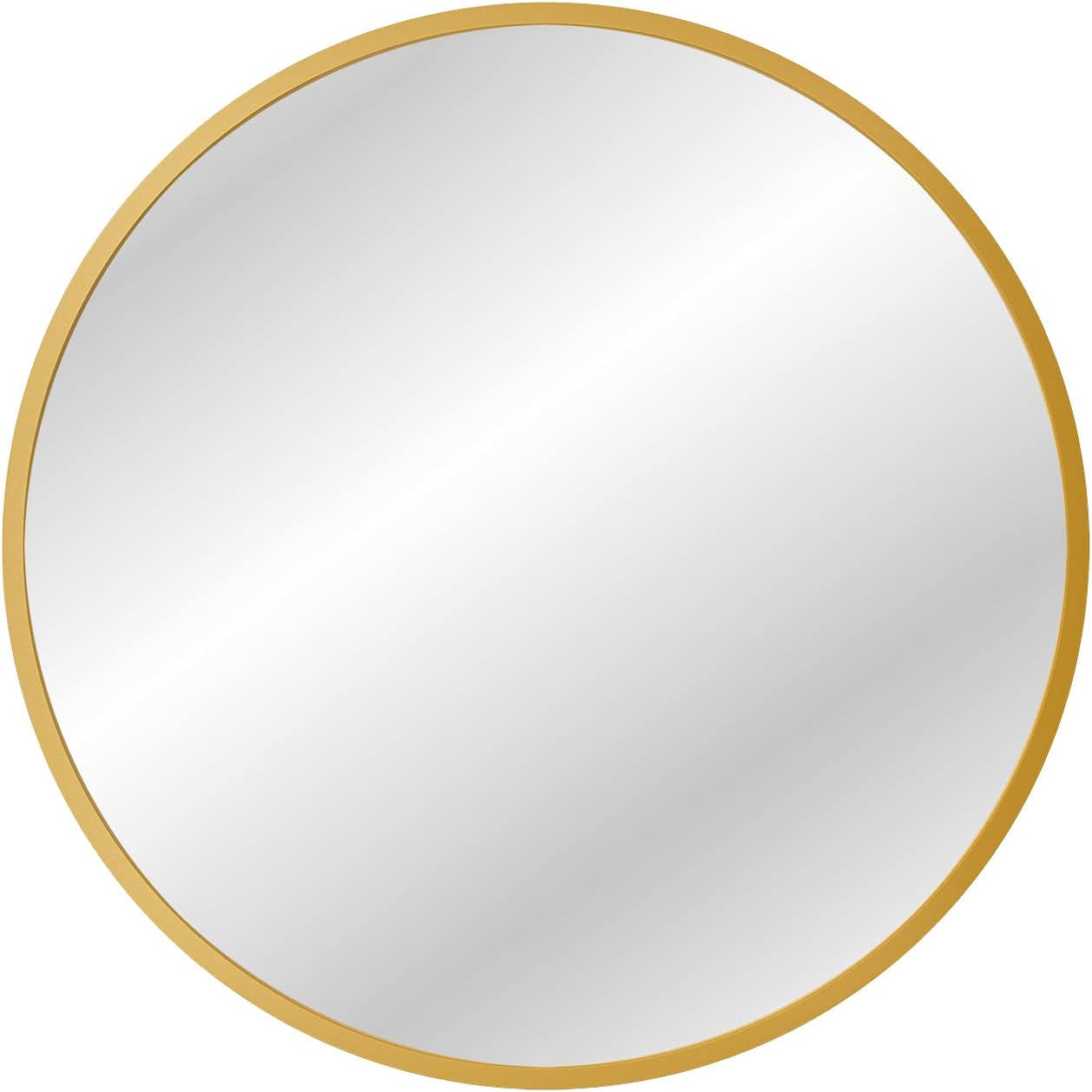 X Home 36 Inch Gold Round Mirror, Round Brass Mirror Metal Frame, Brushed Gold Circle Mirrors for Wall Decor, Bathroom, Entryway, Vanity, and More, Antique & Vintage Style
