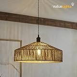 MiniSun Modern Natural Tapered Woven Rope Ceiling Light Shade 50cm 10W LED view 5
