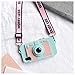 UnnFiko Wallet Case Compatible with iPhone 6 / 6s, Cute Camera Design, Flip Case Cover with Kickstand Function and Card Slots and Long Shoulder Strap (Blue, iPhone 6 / 6s)
