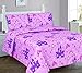 Elegant Home Princess Palace Castle Pink Purple 4 Piece Printed Full Size Sheet Set with Pillowcases Flat Fitted Sheet for Girls / Kids/ Teens # Princess Palace (Full)