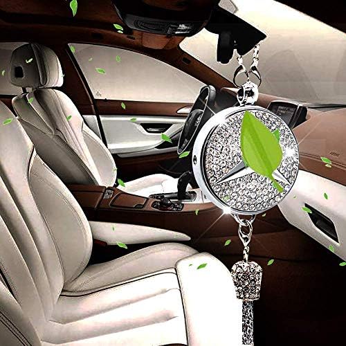 Shenwinfy Car Rearview Mirror Perfume Pendant for Mercedes Benz Accessory, Car Rearview Mirror Diamond Perfume Air Freshener Hanging Ornament