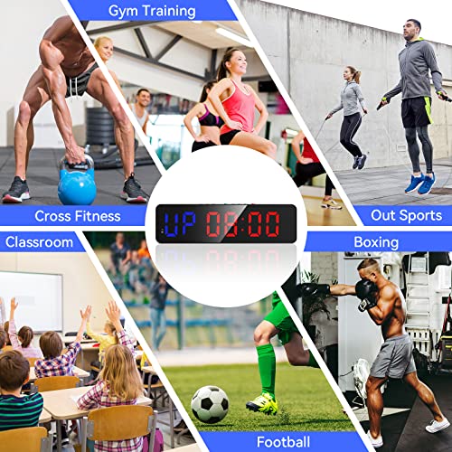 Seesii Gym Timer with Battery 3.0A, Portable Gym Interval Clock with
