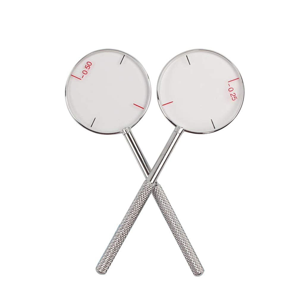 Artibetter Round Optical Cross Cylinder Lens Tool Set 0.25 and 0.5 Diopters Optical Instruments Kit for Precise Optometry Testing