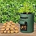 Delxo 5 Pack 7 Gallon Potato Growing Bags, Planter Garden Grow Bags with Flap, Double Layer Breathable Nonwoven Cloth for Planting,Vegetable,Tomato,Aeration Fabric Pots with Handles Green