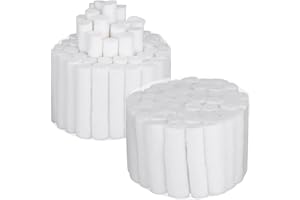 iplusmile 100pcs Absorbent Cotton Rolls Medium Size, 1.5 x 3/8 Inch Disposable Cotton Rolls for Nose Bleed Plugs, Highly Abso
