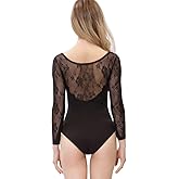 ModLatBal Long Sleeve Lace Leotards for Womens Ballet Dance Gymnastics Bodysuit