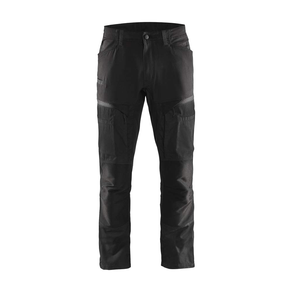 Blaklader 145618459998C44 Service Work Trousers with Stretch, Black/Dark Grey, Size C44