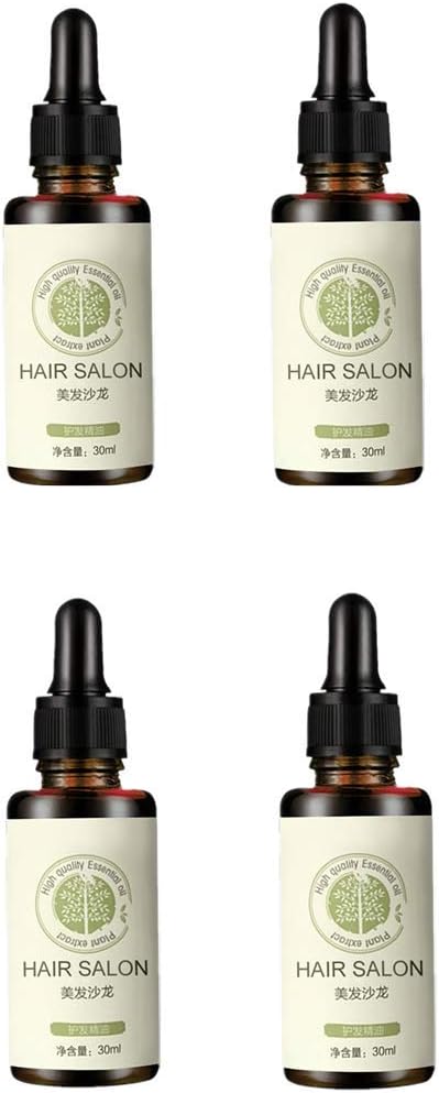 Hefu Hair Regrowth Serum Essential Oil Hair Care - 30ml Hair Restore Biotin Hair Growth Serum Hair Salon - Repair Damaged Hair, Nourish Hair Growth for Men Women (4PCS)