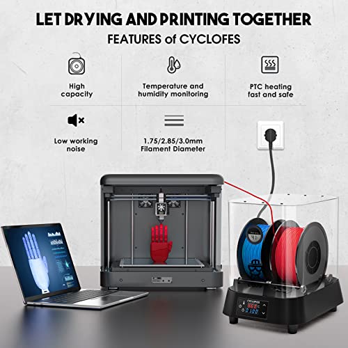 Eibos 3D Printer Filament Dryer Box CYCLOPES, 100W PTC Heater