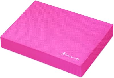 ProsourceFit Balance Pad Non-Slip Foam Mat 15.5x12.75 Pink