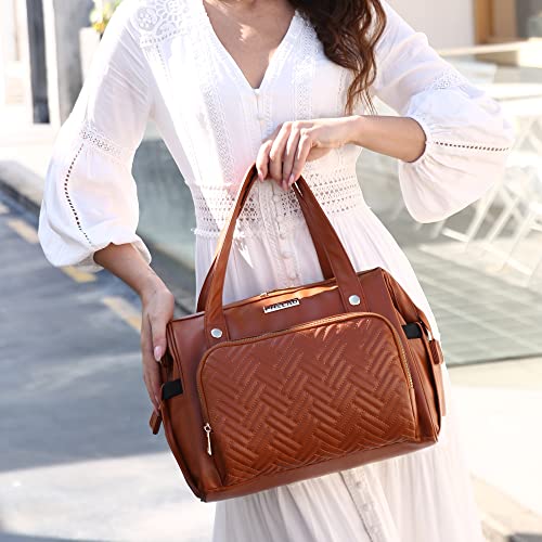 Diaper Bag Tote, FHELAD Leather Hospital Bag Essentials for Mom
