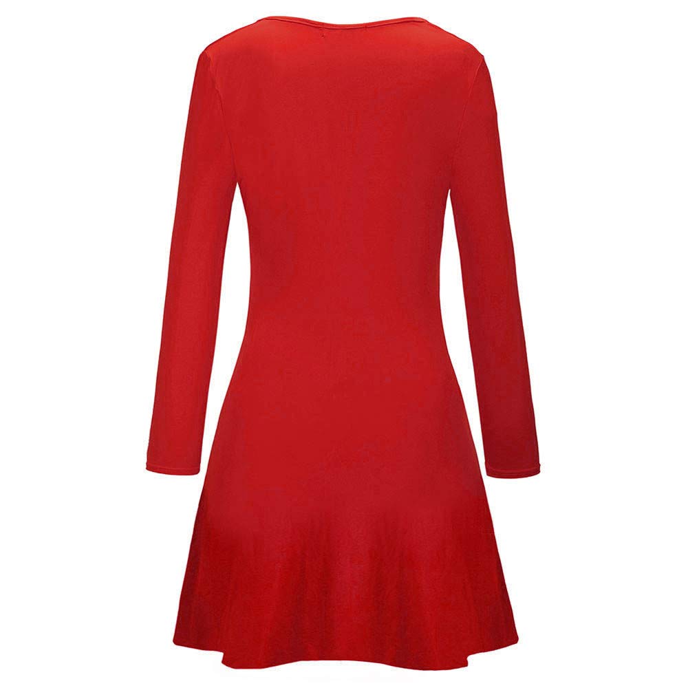 Beautyjourney Vestiti Donna Natale Elegante Sera Invernali Cerimonia Taglie Forti Vestito Donna Natale Abiti Donna Natale Abito Donna Santa Claus Vintage Donna Manica Lunga Donna Pizzo Sera E Cerimonia Vestiti