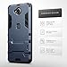 Lumia 650 Case - Terrapin Microsoft Lumia 650 Cover - Full Body Shock Resistant Armor Case - High-Tech Look - Dual Layer - Kickstand - Dark Blue