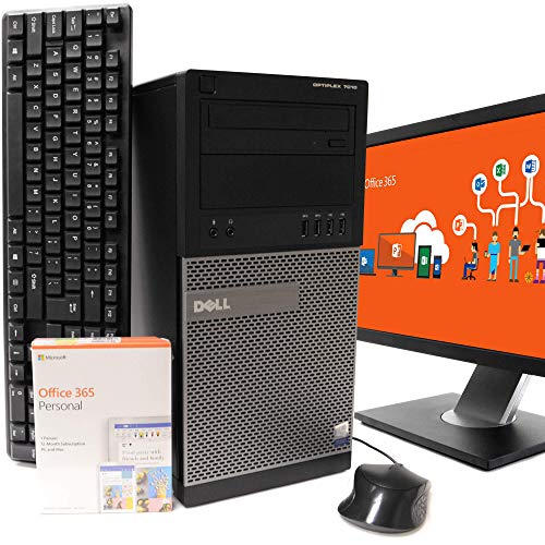 Dell OptiPlex 7010 Business Computer Desktop PC – Intel Quad Core i5 3.2GHz, 16GB RAM, 512GB SSD, Windows 10 Pro, Microsoft Office 365 Personal, 22″ LCD Monitor, DVD, Keyboard, Mouse, WiFi (Renewed)
