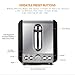 Fortune Cnady Anti-Fingerprint Brushed Stainless Steel 2-Slice Toaster,Bagel Toaster with Extra-Wide Slot and Manual High-Lift Lever,4 Toast Settings,6 Adjustable Temperature Controls,Black