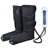 Air Compression Leg Massager for Foot Calf and Arm Massage with Portable Handheld Controller Improve Blood Circulation - 2 Modes & 3 Intensities Portable (Black)