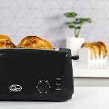 Quest 4 Slice Toaster Black - Extra Wide Slots, 6 Settings, Reheat view 7
