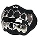 LOUDMOUTHGUARDS Football Mouth Guard - Pacifier Lip Protector Mouthpiece for Youth and Adults - 3D CHROME GRILLZ - Black and Silver with Top and Bottom Teeth Protection - Great Air Flow Custom Design