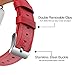 Compatible with Apple Watch Band, COVERY 42mm 44mm Watch Band Genuine Leather Strap Stainless Metal Buckle Compatible Apple Watch Series 4(44mm),Series 3, 2, 1, (42mm) Sport & Edition- Red