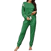 YAHESHION Women's Pajamas Set Soft 2 piece Loungewear Long Sleeve & Long Pants Pj Set with Pockets for Women