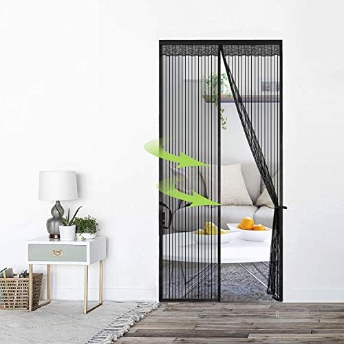 網戸 マグネット式 21進化版 玄関 ドア用 防虫ネット 簡易あみ戸カーテン 自動式磁気 自動で閉まる 蚊取り 虫よけ 害虫対策 出入り楽々 暑さ 対策 マジックテープ付き 玄関 寝室 ベランダに適用 90 210cm ブラック Merisny Parapentefamily Com