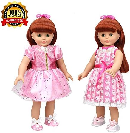 Our Generation Doll Clothes, Himez 18 Inch Doll Clothes American Girl Doll Clothes Doll Shoes Accesories with 2Sets Summer Dresses and 2Pairs Shoes for 18" American Girl Doll Outfits