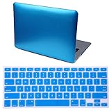 HDE MacBook Air 13 inch Case Soft Touch Matte Plastic Hard Case with Keyboard Cover (Models: A1369 and A1466), Sky Blue