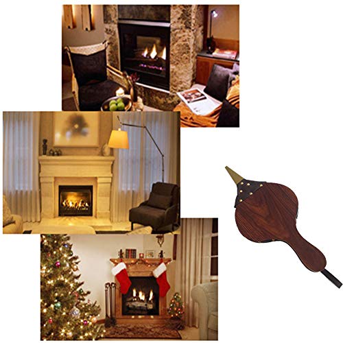 OSOPOLA Fireplace Bellows/Fire Bellow - Wood Hand Air Leather Bellow Cooking Fan - Fire Tools for Outdoor Camping/BBQ Grill/Chimney/Fires Pit 15" x 6.7"