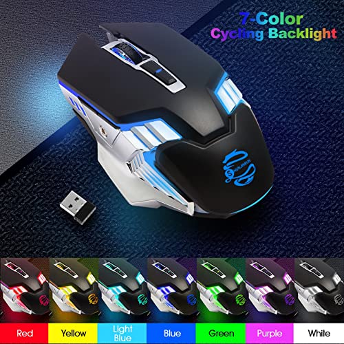 Wireless Bluetooth Mouse with 800mAh Rechargeable Battery, Multi Device