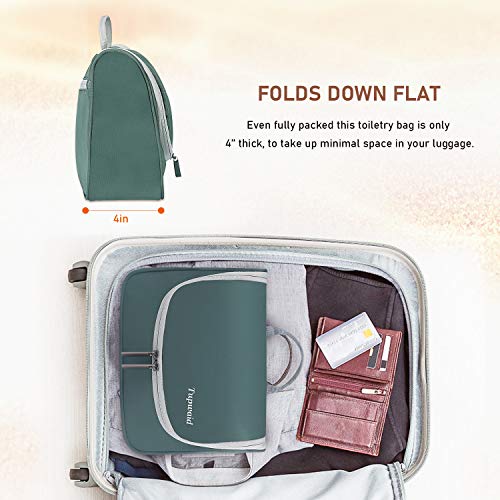 Toiletry Bag Travel Bag with Hanging Hook, Water-resistant Makeup Cosmetic Bag Travel Organizer for Accessories, Shampoo, Full Sized Container, Toiletries (Green) 5 Toiletry Bag Travel Bag with Hanging Hook, Water-resistant Makeup Cosmetic Bag Travel Organizer for Accessories, Shampoo, Full Sized Container, Toiletries (Green)