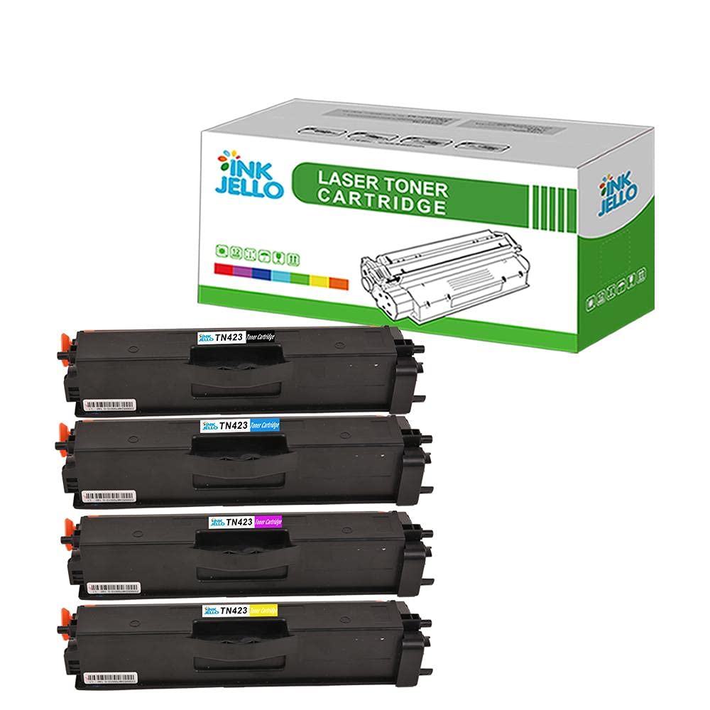 InkJello Compatible Toner Cartridge Replacement for Brother DCP-L8410CDW HL-L8260CDW HL-L8360CDW MFC-L8690CDW MFC-L8900CDW TN423B TN423C TN423M TN423Y (Black/Cyan/Magenta/Yellow, 4-Pack)