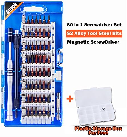 Precision Screwdriver Set 60 in 1 Magnetic Driver Kit with 56 Bits Small Repair Tool for iPhone,ipad,MacBook,Xbox,CellPhone,Tablet,Camera,GameConsole,Electronics.Screws Storage Box included (Blue)