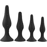 Butt Plugs Trainer Silicone Anal Plugs Beginners Starter Set for Women and Men Soft Silicone Plugs Toys Trainer 4 Piece Set (