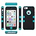 ULAK iPhone 5C Case, Shockproof Soft Silicone Rubber Hard Plastic Hybrid Heavy Duty Protection Kidproof High Impact Case Cover for Apple iPhone 5C-Black/Blue
