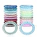 18 Pcs Spiral Hair Ties, Plastic Hair Ties Spiral No Crease and Colorful Phone Cord Hair Tie, Traceless Spiral Hair Ties for Women and Girls