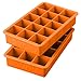 Tovolo Perfect Ice Mold Freezer Tray of 1.25-Inch Cubes for Whiskey, Bourbon, Spirits & Liquor, BPA-Free Silicone, Fade Resistant, Set of 2, Orange Peel