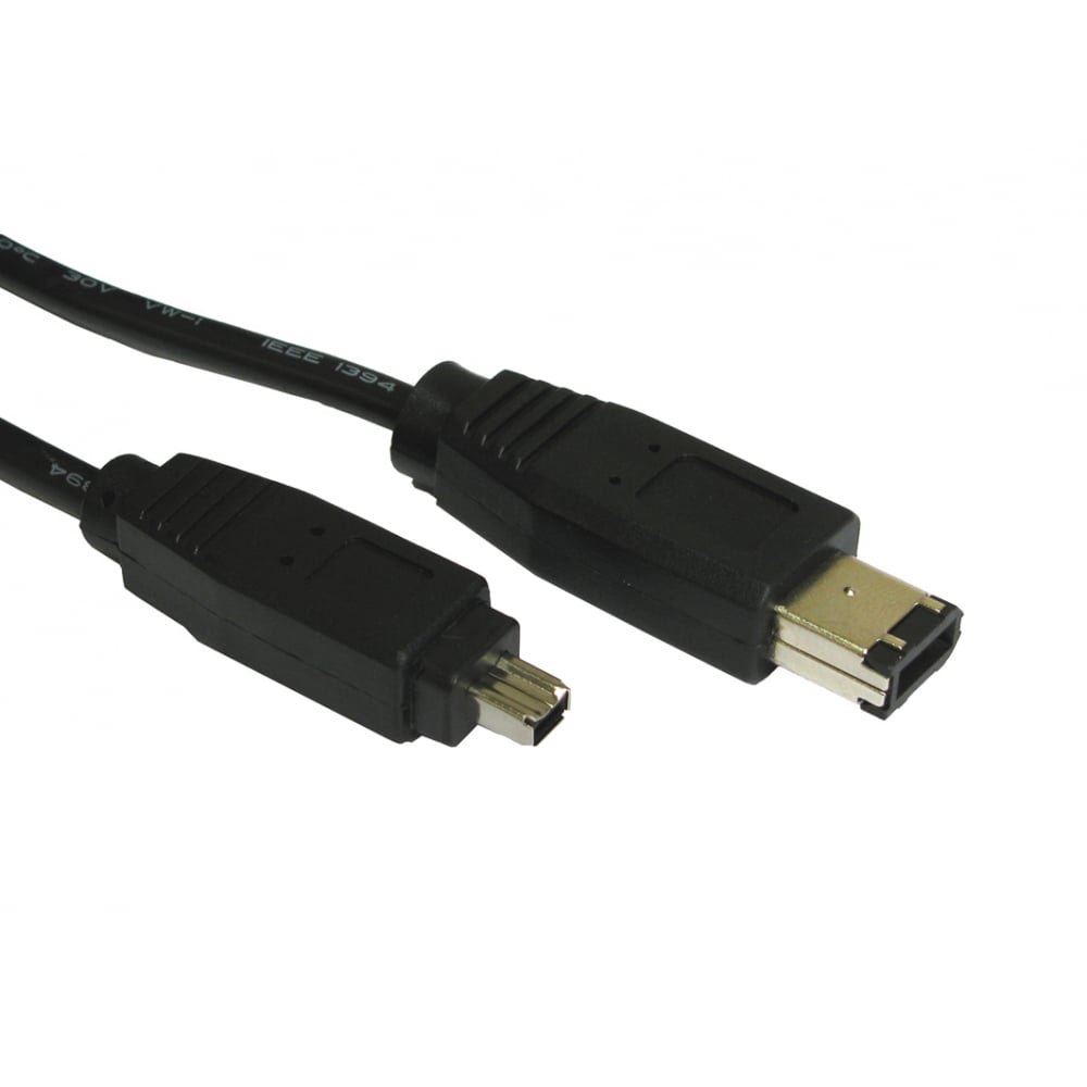 3m Firewire Cable - 6 Pin to 4 Pin IEEE 1394 400 Video Lead - Black