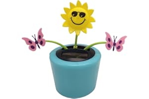 Happy Dancing Solar Flower | Solar Sunflower Ornament, Powered Car Dashboard Decor, Shaking Head Car Ornaments for Dashboard