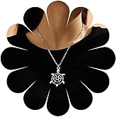 Iaceble Boho Turtle Pendant Necklace Silver Turtle Choker Necklace Hollow Turtle Necklace Large Tortoise Necklace Chain Ainimal Necklace Jewelry for Women