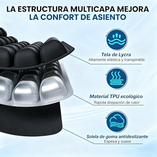 ANGECM8 Cojín de Viaje Inflable para Vuelos Largos, Cojines de Asiento de Aire 3D con Accesorios Inflables para Silla de Oficina, Silla de Ruedas, Coches, Vida en Casa (36 Bolsas)